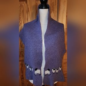 Wool 12" wide scarf with lamb design.